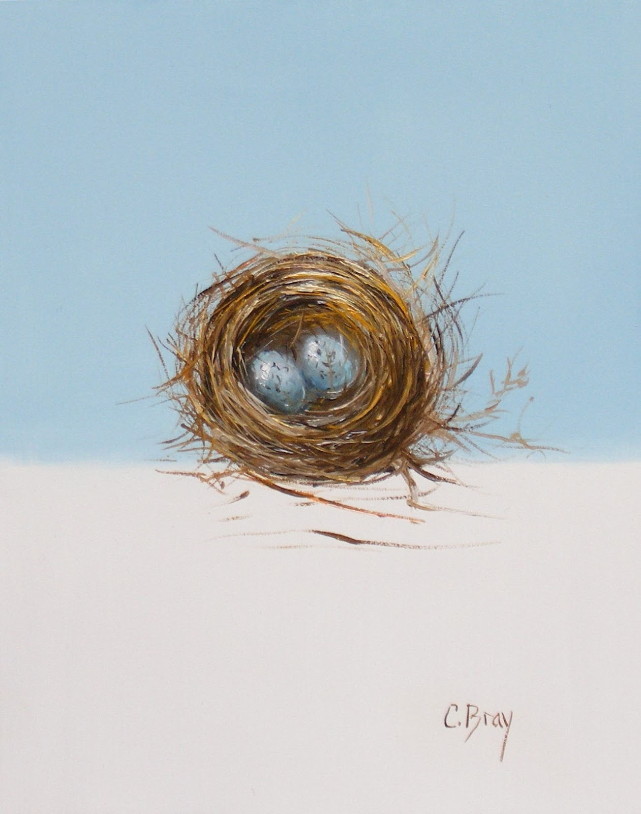 CHRISTINE BRAY Feather Your Nest 10 x 8 Oil on Panel