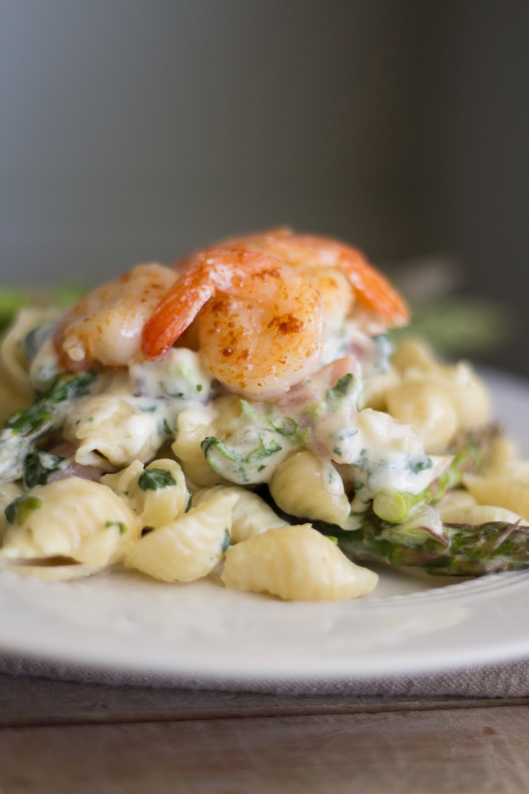 Emmy in her Element Spinach and asparagus pasta with white wine cream