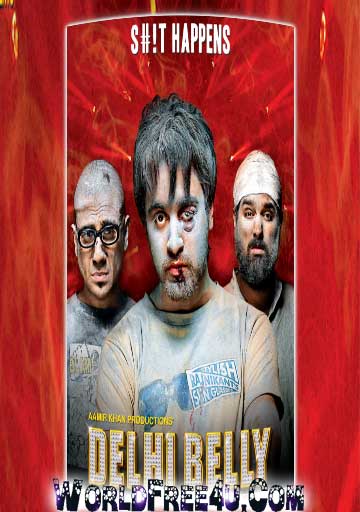 Poster Of Delhi Belly (2011) In Hindi English Dual Audio 300MB Compressed Small Size Pc Movie Free Download Only At worldfree4u.com