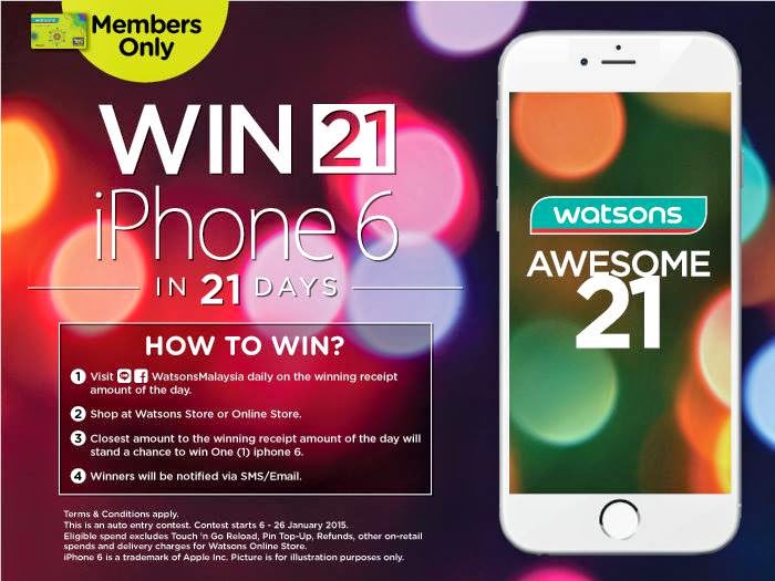 Watsons Awesome 21 Campaign Match The Receipt Contest Win 21 iPhone