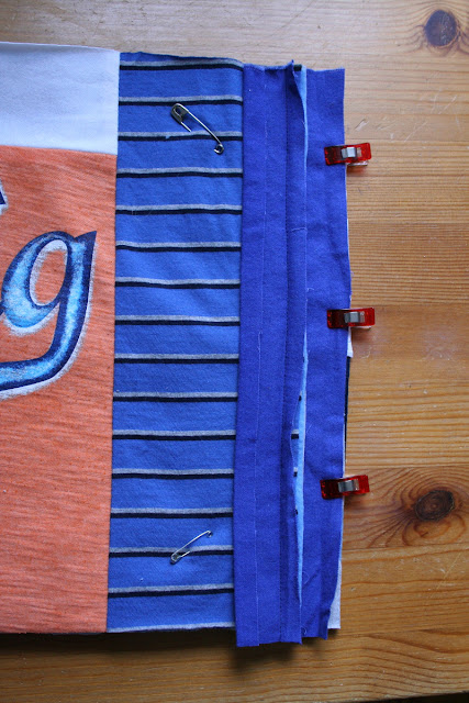 Tangible Pursuits: T-shirt Quilt - joining the blocks