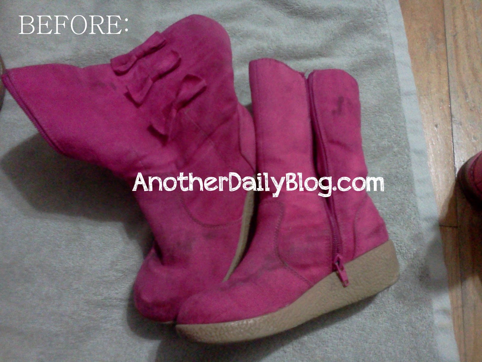 Another Daily Blog DIY How to Clean Suede / Faux Suede Gymboree Boots
