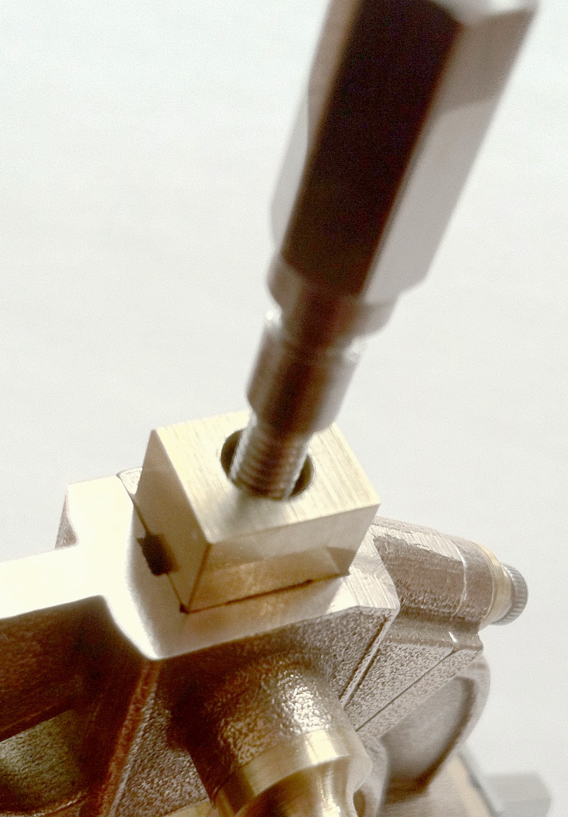 Mowrer ww watchmakers lathe steady rest inserting lead screw into finger