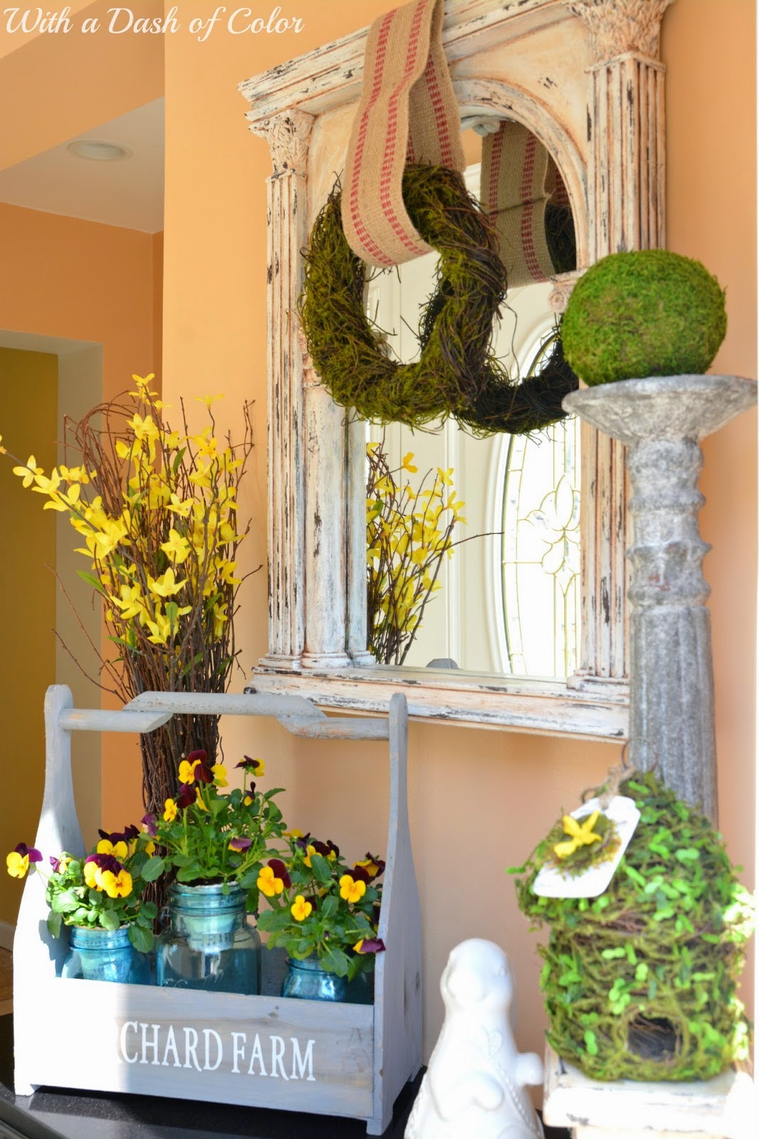 http://withadashofcolor.blogspot.com/2014/05/spring-greens-in-foyer.html