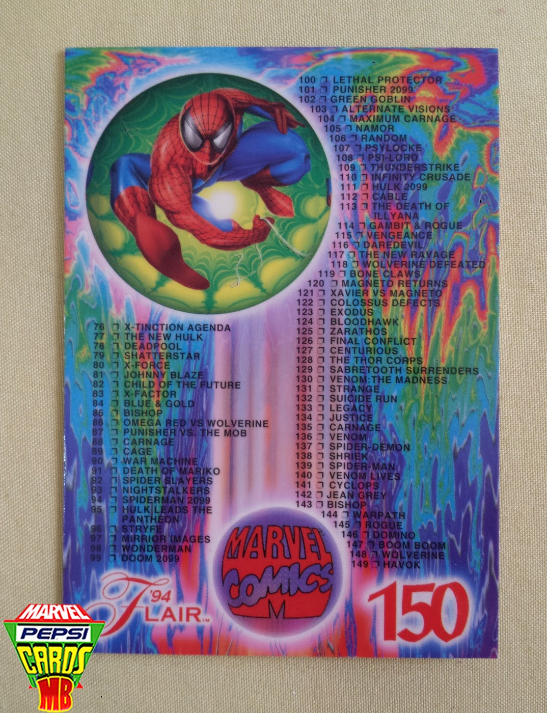 MarvelPepsiCardsMB Marvel Universe Flair '94 1994 150