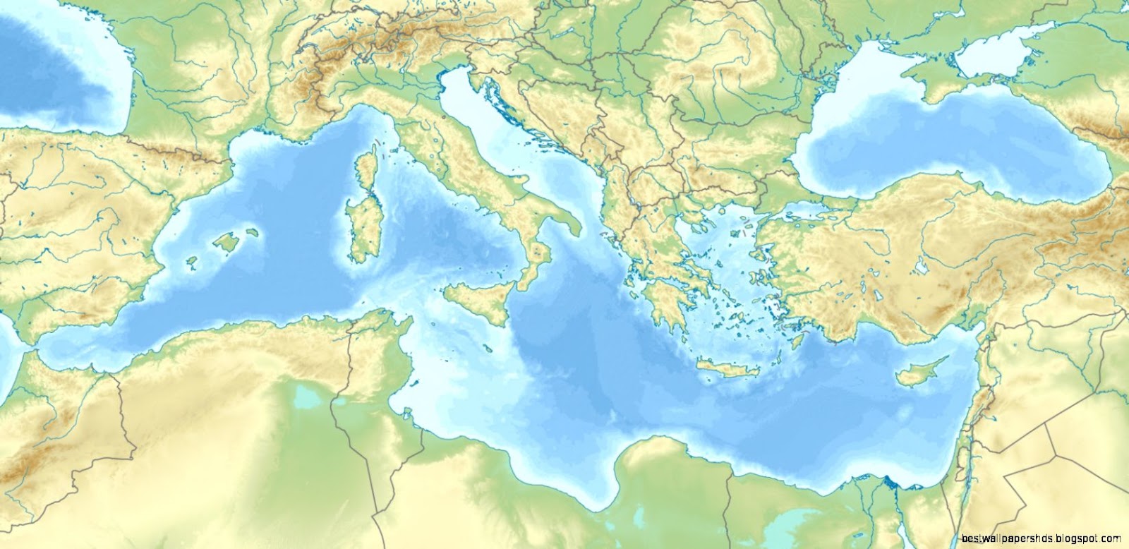 Mediterranean Sea Map Mediterranean Sea Map
