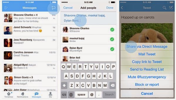 NoozYes : Twitter introduces Group Messaging and Embedded video tools