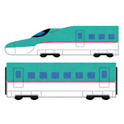 新幹線E5系電車のイラスト（はやぶさ）