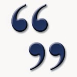 Blue icon of quotation marks