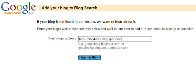 إضافة موقعك إلى دليل البحث Google Blog Search 1