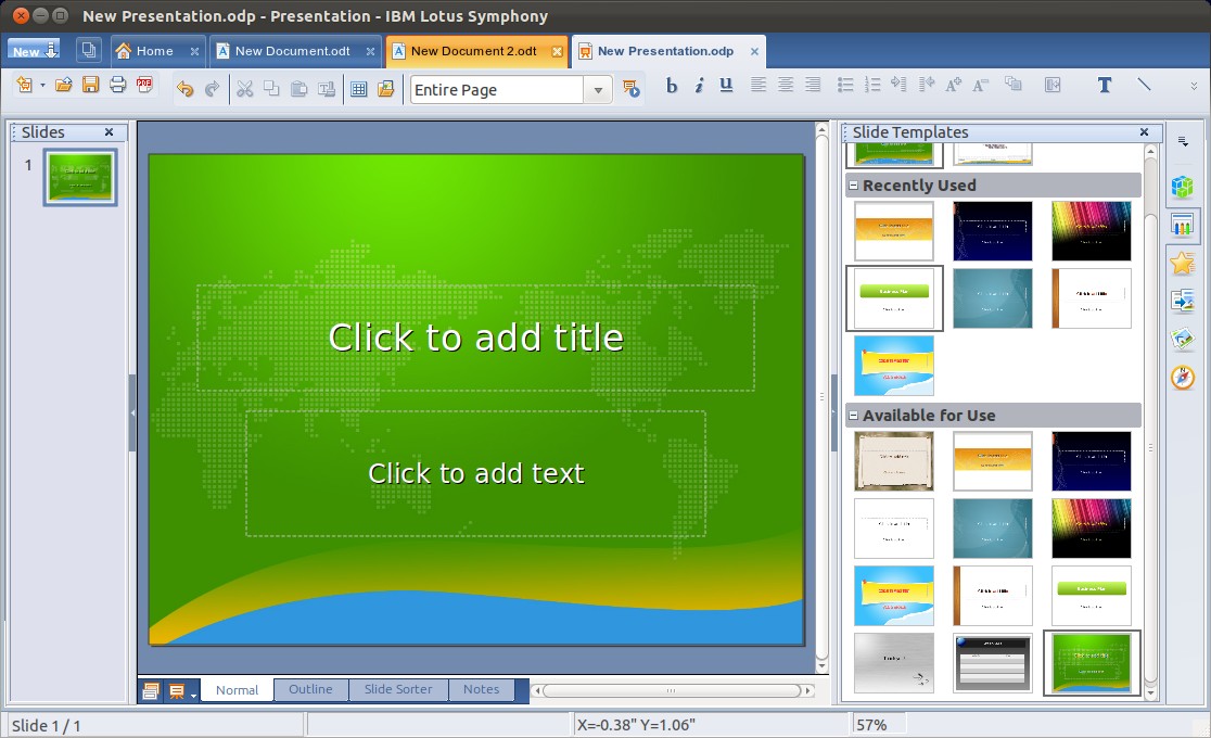 tux crazy!: a look at ibm lotus symphony tux crazy!: a look at ibm lotus symphony, Presentation templates