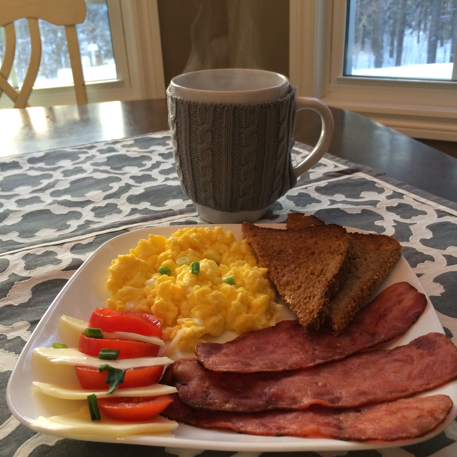 S Scrambled Eggs with Cottage Cheese, Tomato and Provolone Cheese