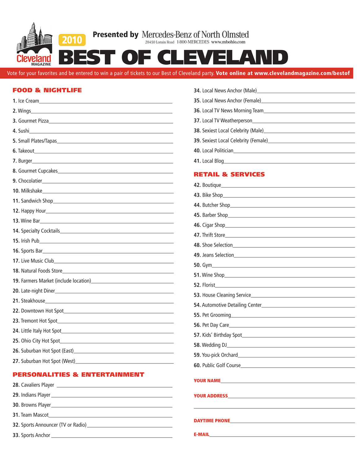 Cleveland Magazine Best of Cleveland What Do You Want?