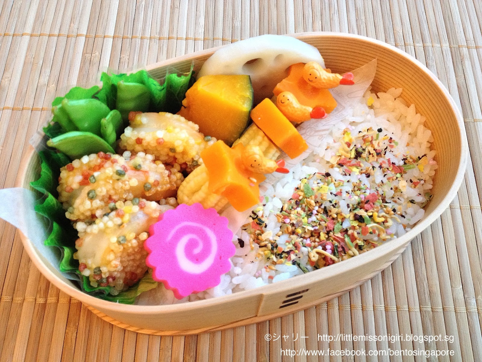 Colorful Fried Prawns For Bento ぶぶあられ蝦のお弁当 Little Miss Bento