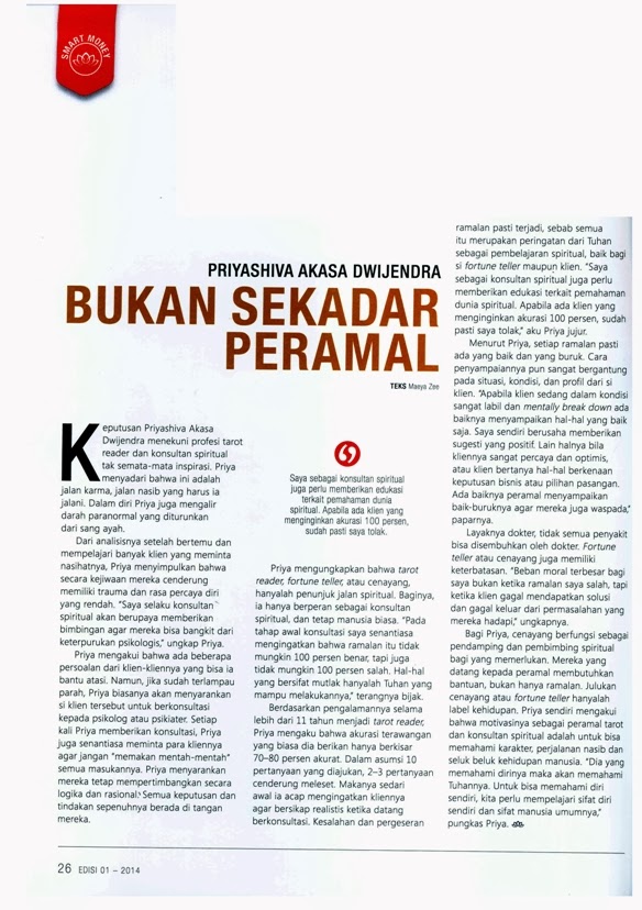 Peramal Tarot Priyashiva Akasa Dwijendra Ramalan Tarot Jakarta Indonesia February 2014