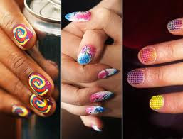 nyfw fall 2012 trends neon rainbow nail designs