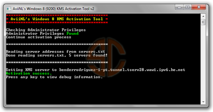 AviiNL's Windows 8 (9200) KMS Activation Tool v2