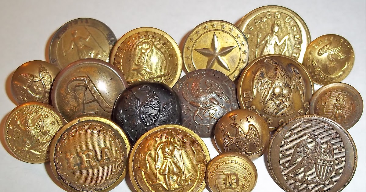 Antique Military Buttons Selection of Military Buttons from the 1800's