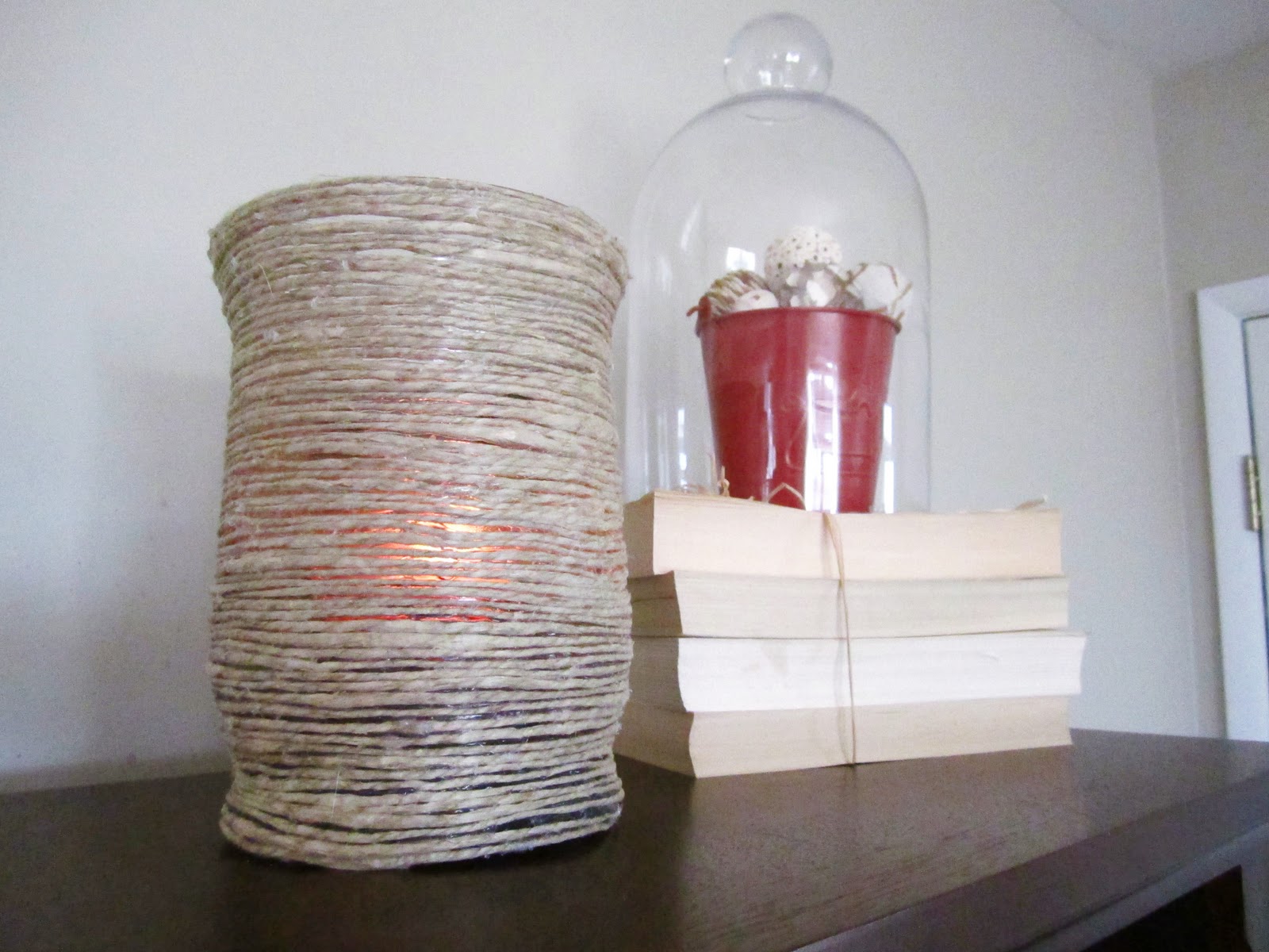 behind the red barn door Twine Wrapped Candle Holder