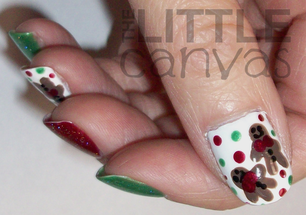 Gingerbread Men Nail Art The Little Canvas