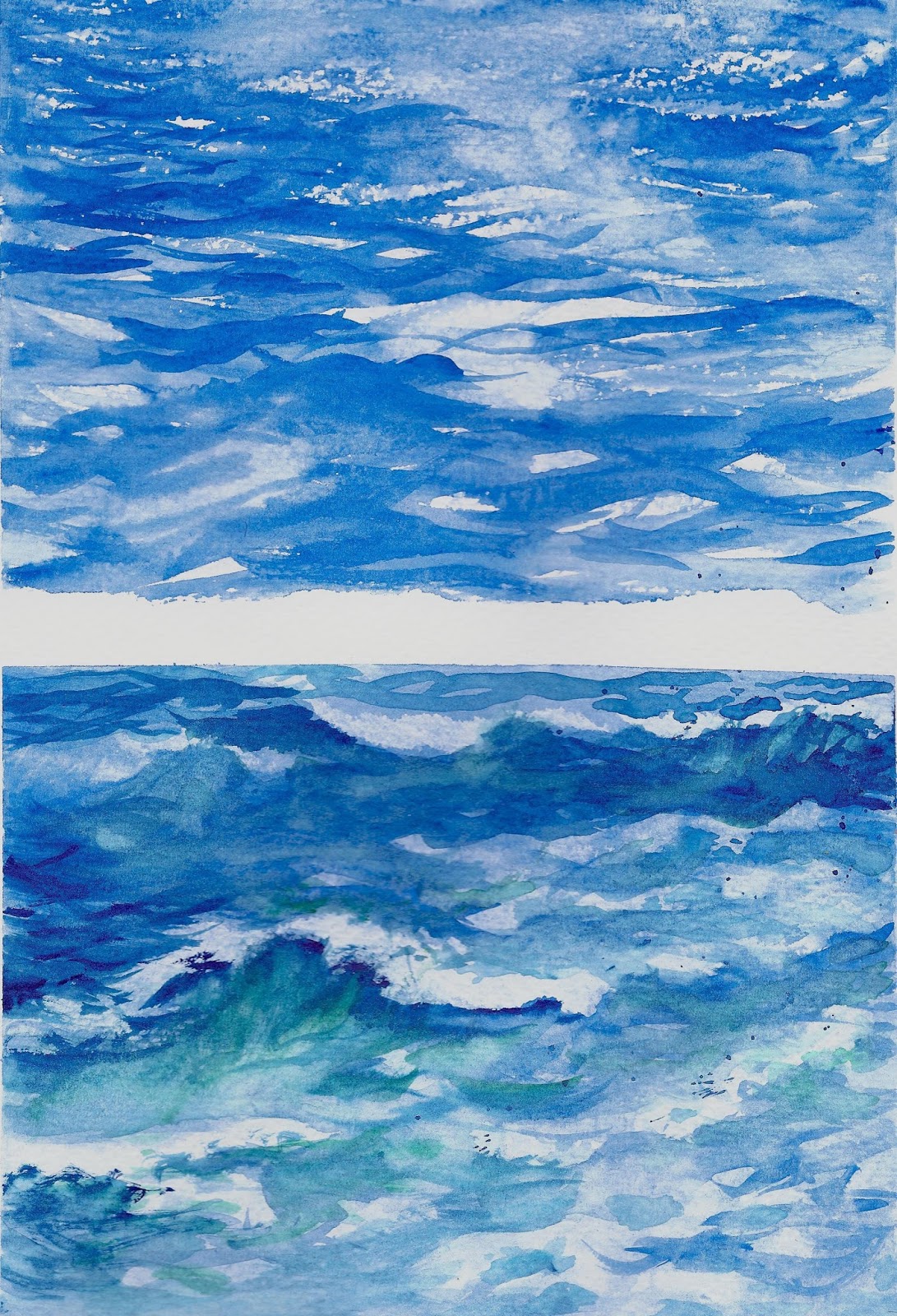 practicing ocean waves strathmore imperial watercolor
