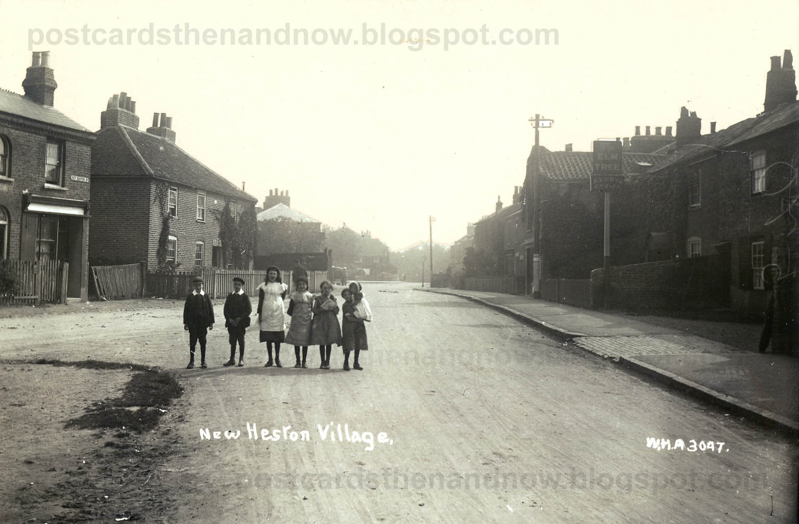 Postcards Then and Now New Heston Village, Middlesex, c1912