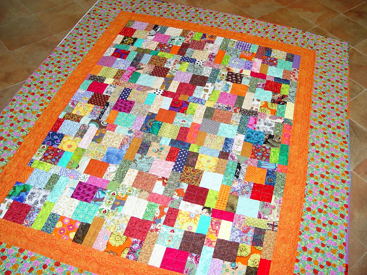 The Quilting Violinist Finished Scrap Quilt