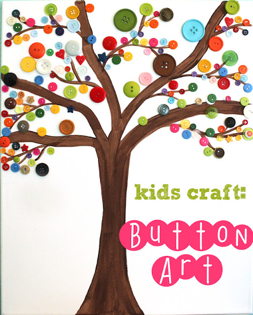 Button Tree Art kids craft idea
