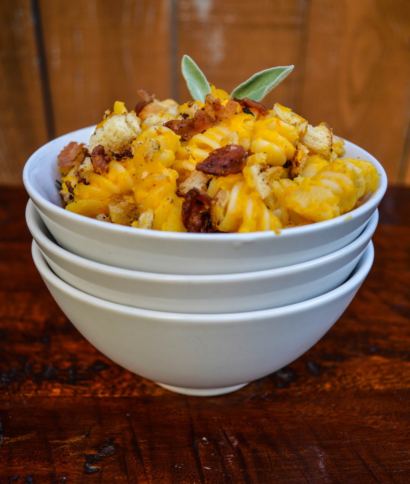 Butternut Squash Mac and Cheese with Bacon Sage Breadcrumbs Virtually