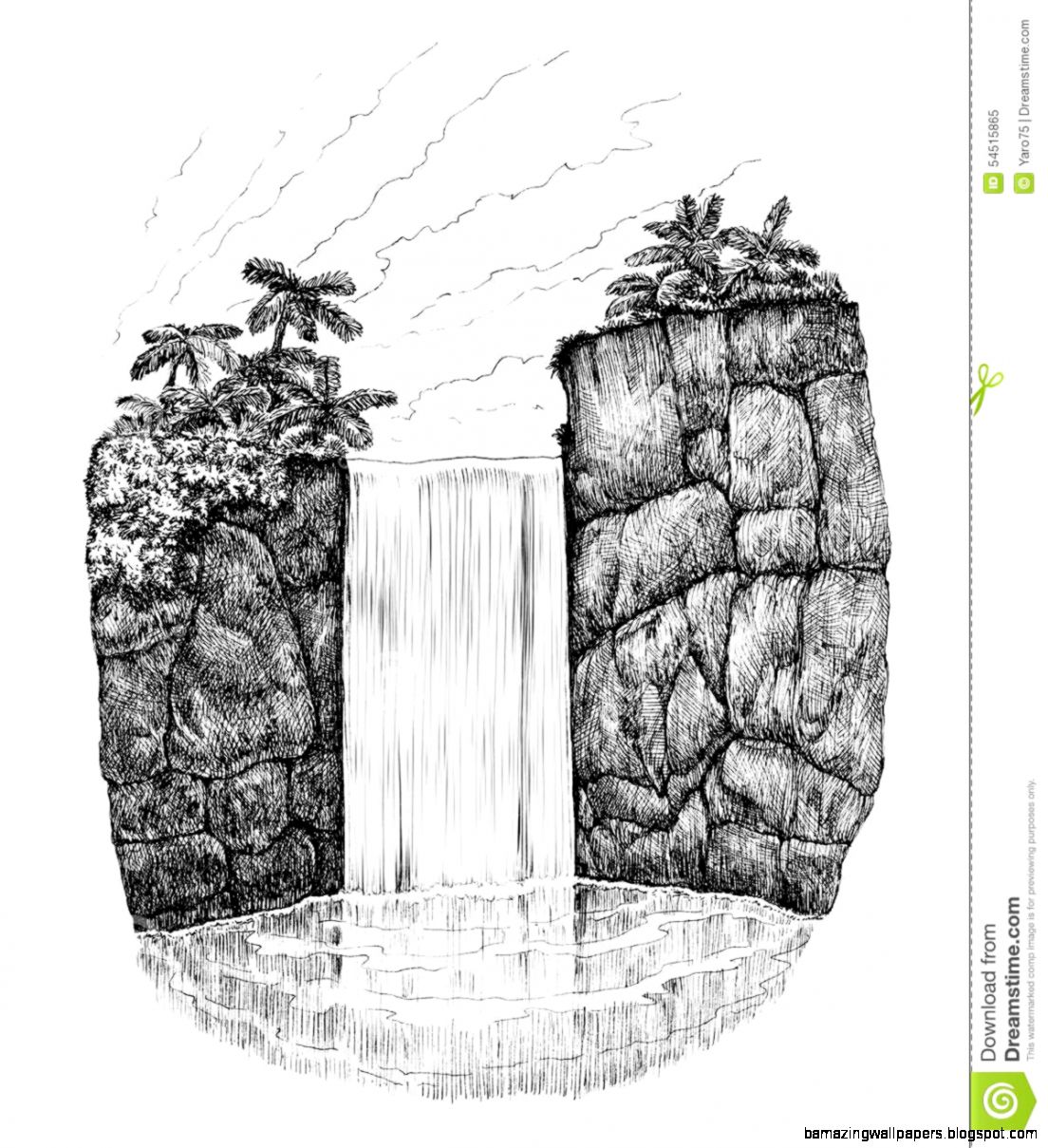 Waterfall Stock Illustration Image 54515865 Waterfall Stock Illustration Image 54515865