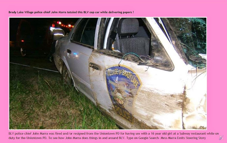 Does Brady Lake Village police chief John Crash'em Marra teach new BLV cops to drive cop cars ?