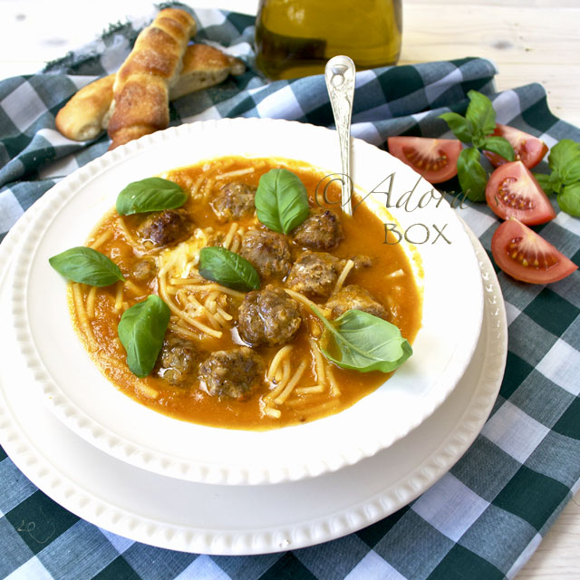 Adora's Box SPAGHETTI AND MEATBALL TOMATO SOUP