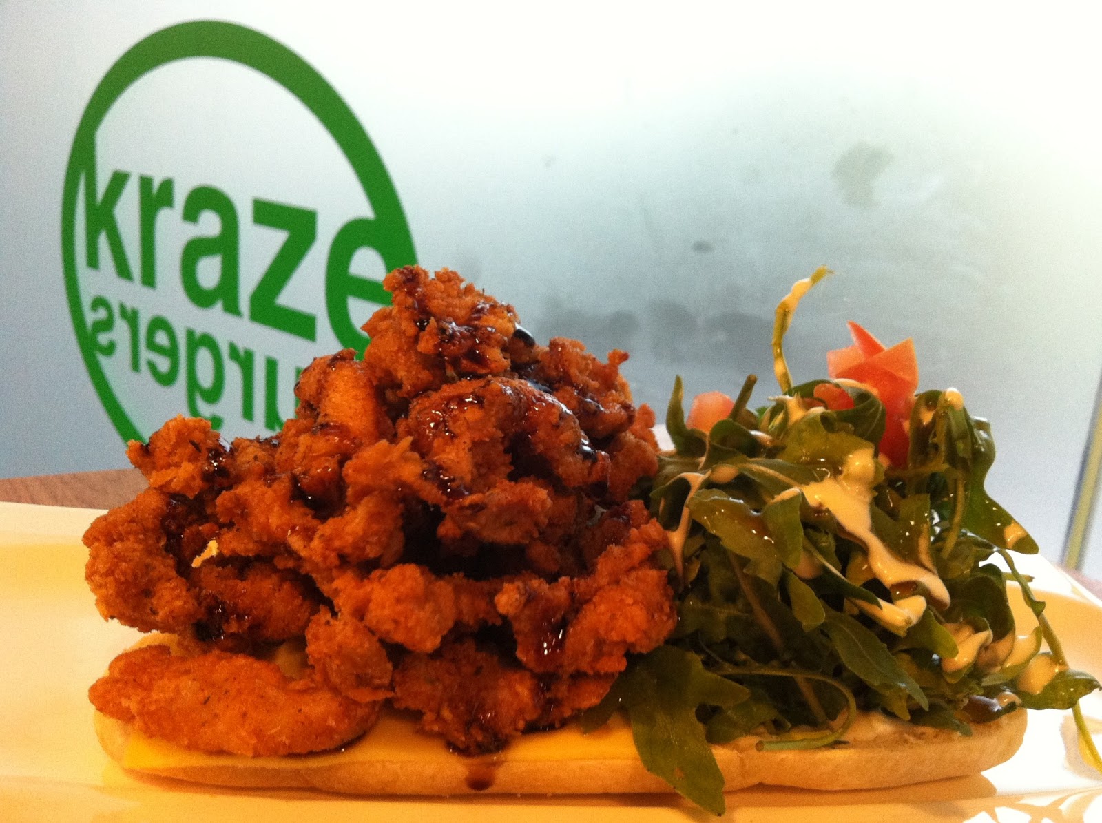 Street Food Warms Your Heart Cajun Chicken Salad Kraze Burgers at Plaza Singapura