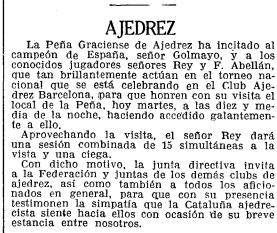Recorte de La Vanguardia sobre el Torneo Nacional de Ajedrez Barcelona 1926, 5/10/1926 (continuación)