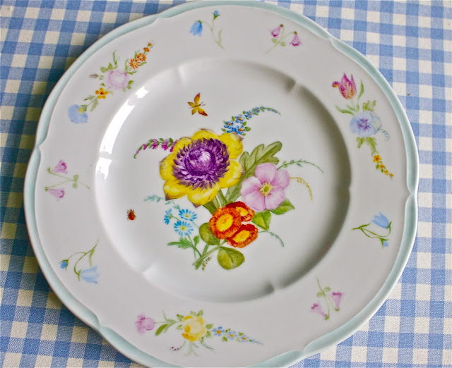 hand painted porcelain, china , dinner plate