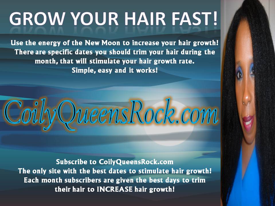 CoilyQueens™ Grow your hair long by doing New Moon phase trimming
