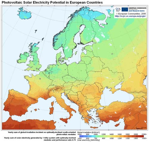 Potencial Solar Fotovoltaico en Europa