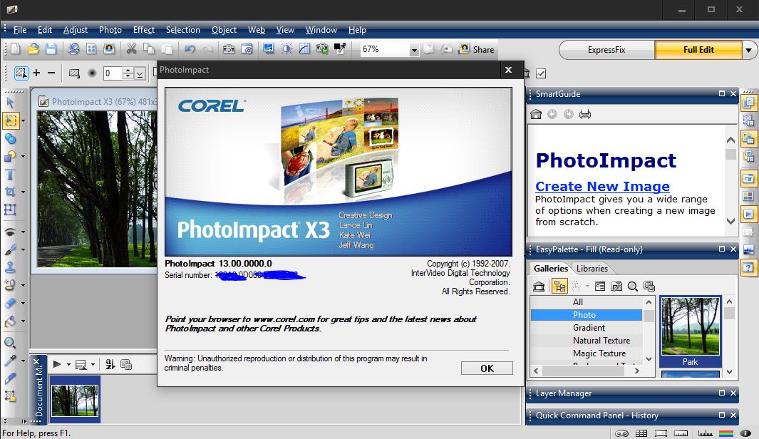 Corel Ulead PhotoImpact X3 German serial key or number
