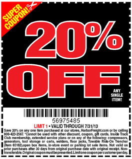 Harbor freight limit one coupon per customer per day