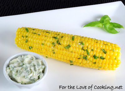Corn on the Cob with Basil Garlic Butter