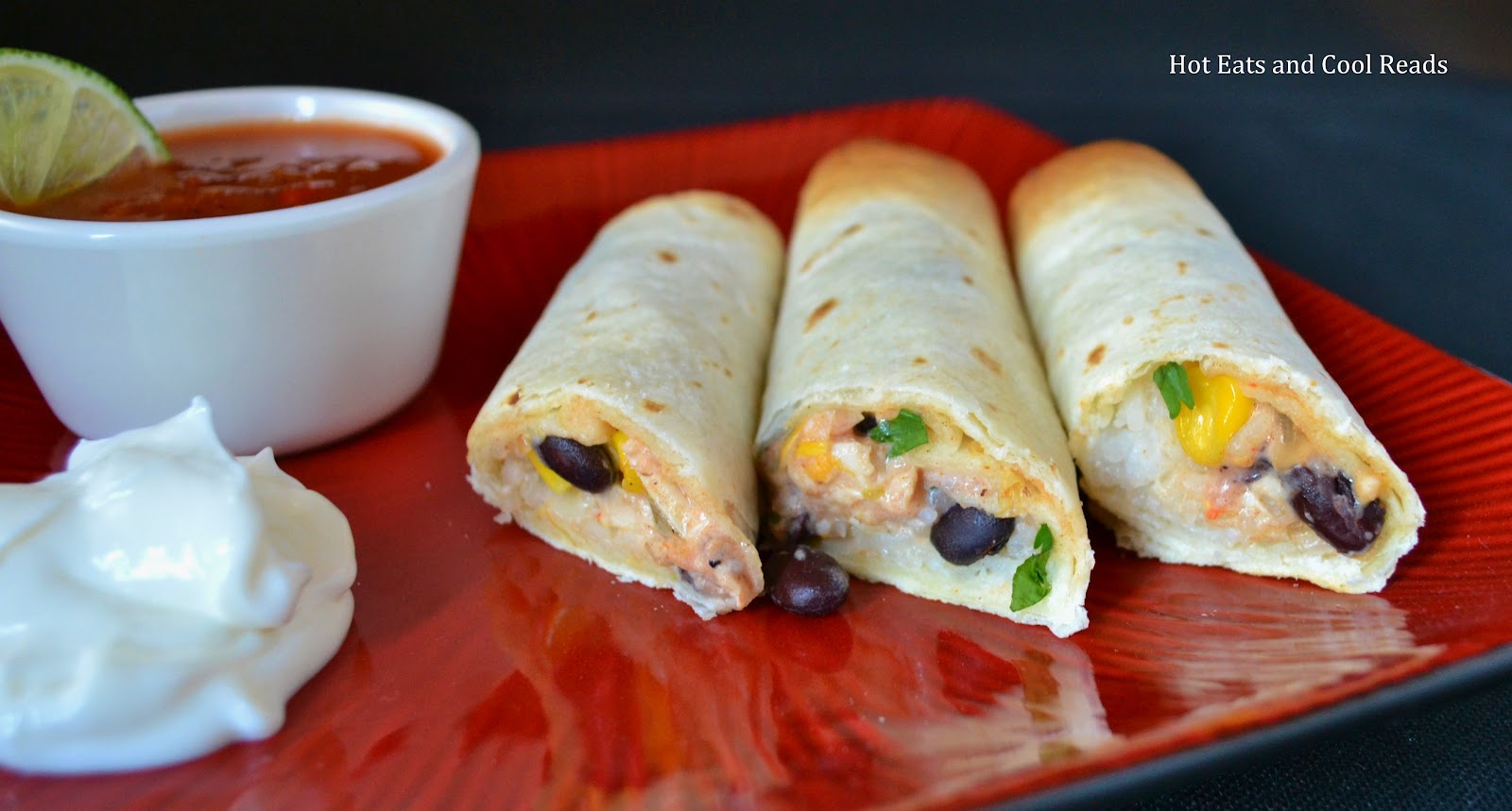 Hot Eats and Cool Reads Chicken, Rice and Black Bean Taquitos Recipe
