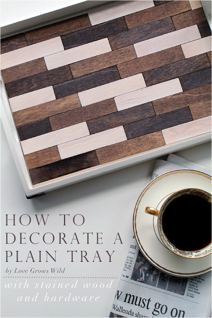 LoveGrowsWild.com | Learn how to take a simple wood tray from plain and boring to fun and fabulous with this easy tutorial! 