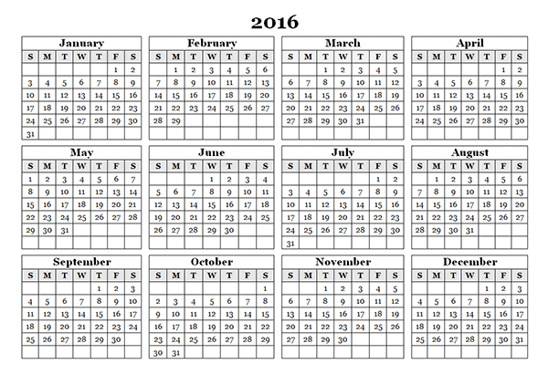 Printable Calendar 2016 Templates Images, Printable Cute Calendar 2016, Calendar 2016 Template Excel,  Printable Calendar 2016 Monthly, 2016 Calendar Template Pdf