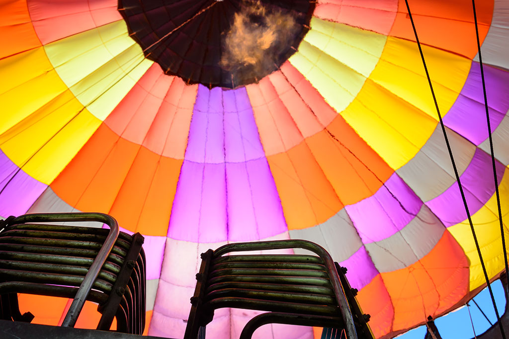 View of the inside of a Hot Air Balloon