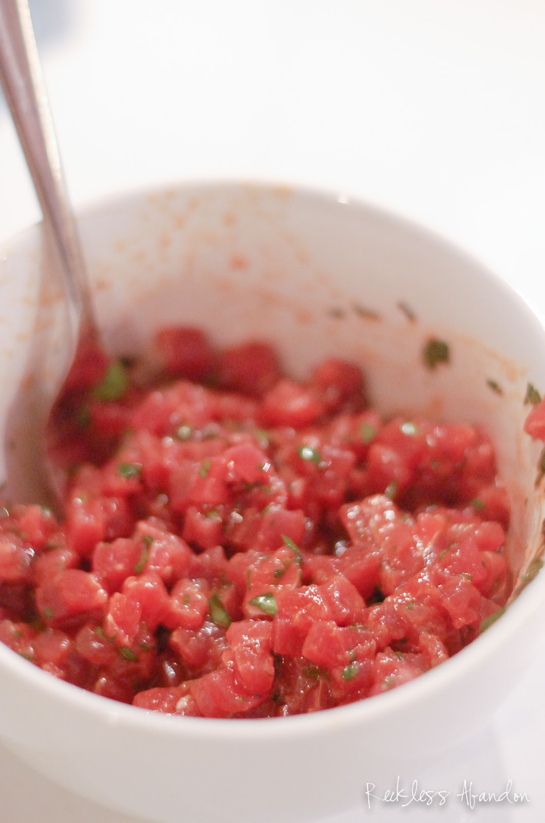 Reckless Abandon Tuna Tartare Bites