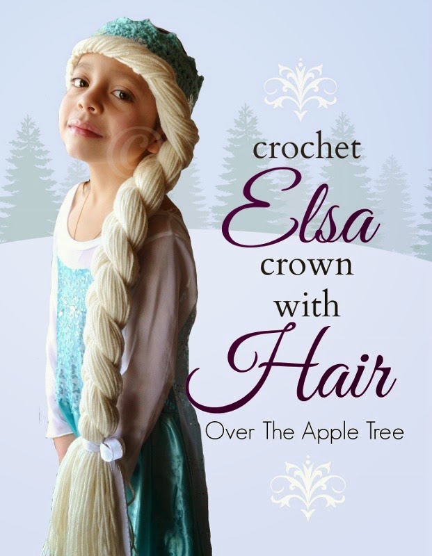 Over The Apple Tree Crochet Elsa Crown With Hair