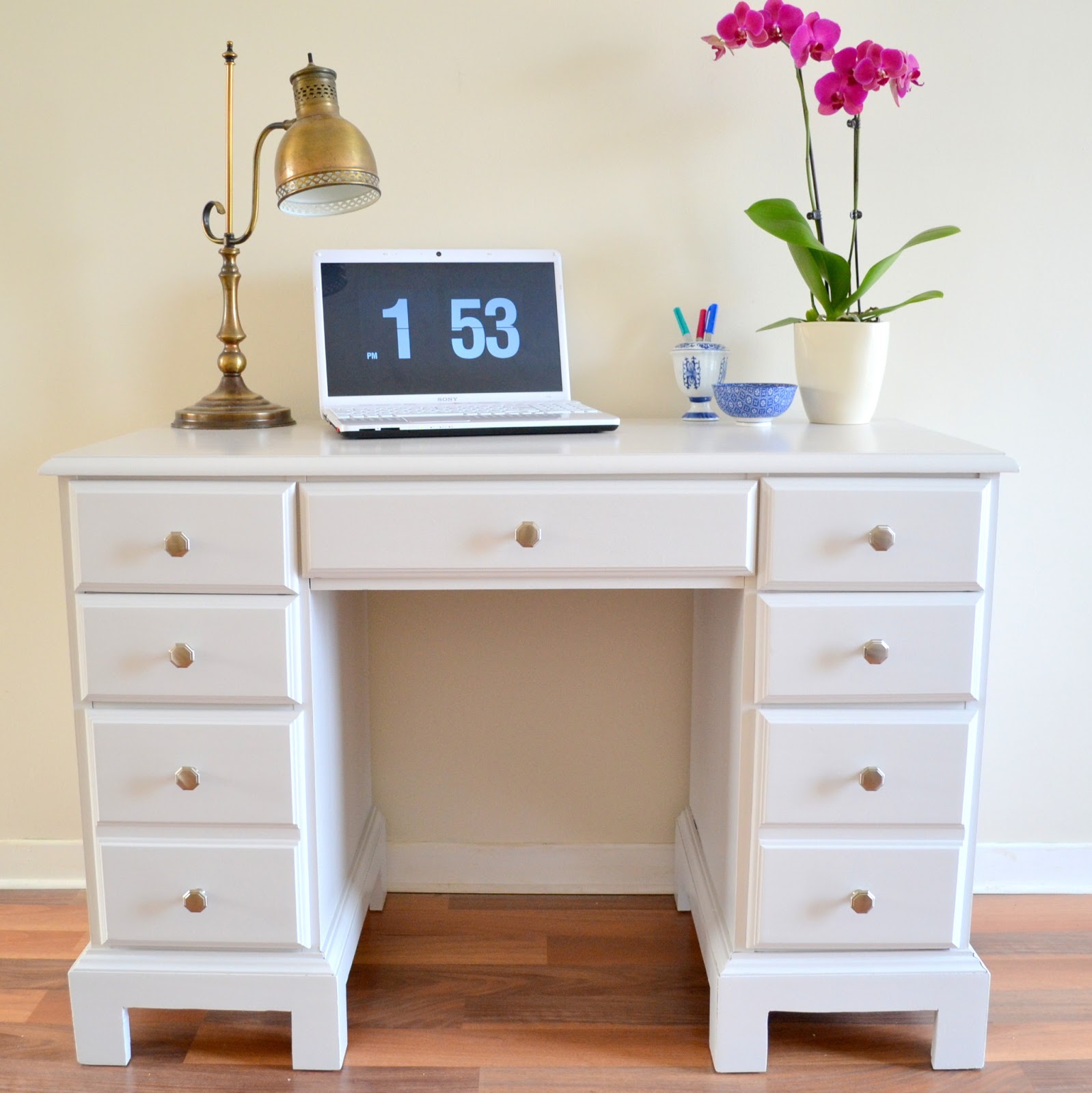 Winter White Desk Makeover