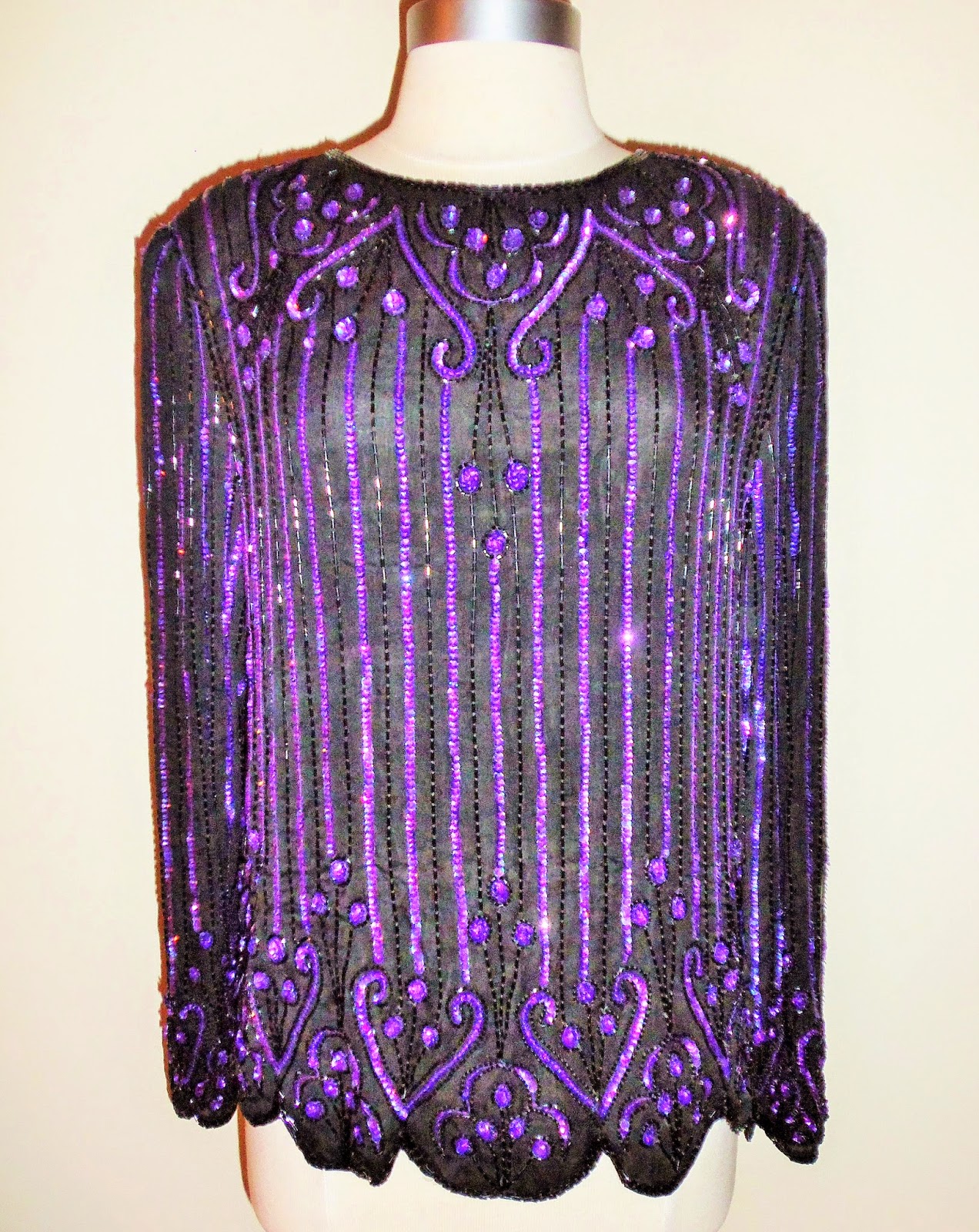 Thrifty Chic Shop Sparkly Vintage Modern Beaded Blouses and Jackets