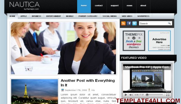Gray Blue Business WordPress Theme Gray Blue Business WordPress Theme