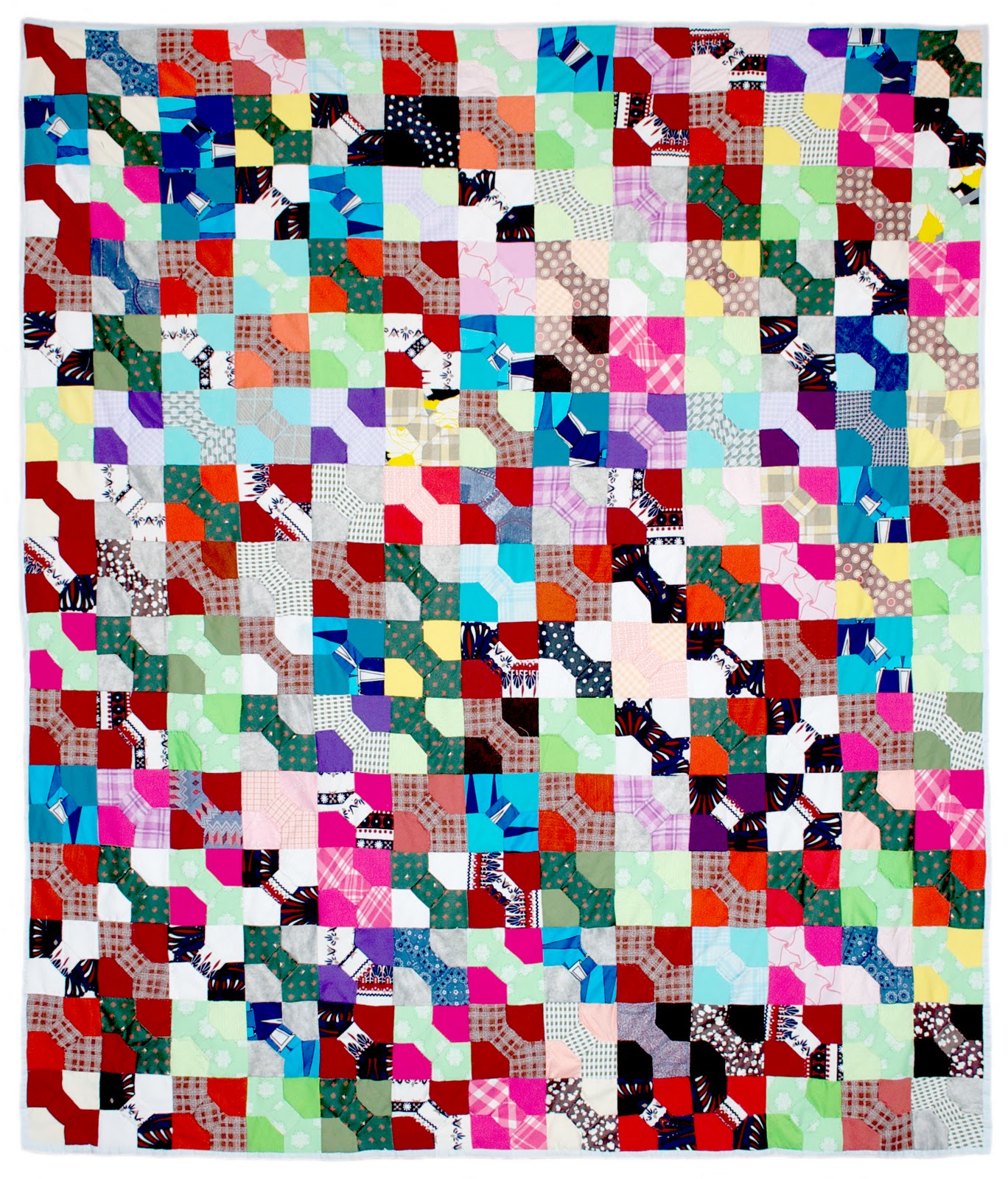 Wonkyworld Two Scrappy DoubleKnit Polyester Quilts